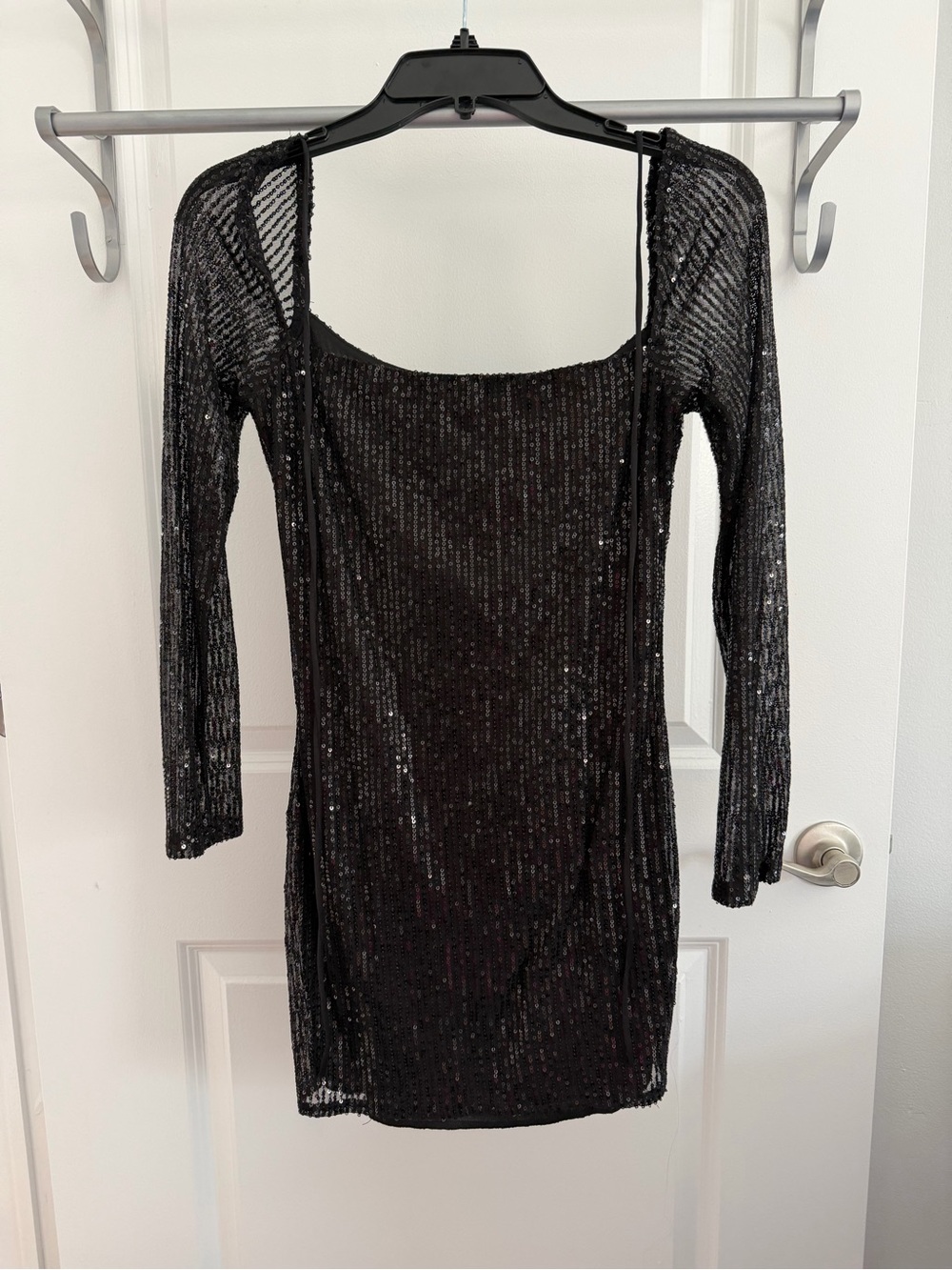Lucy in the Sky Black Sequin Long-Sleeve Mini Dress